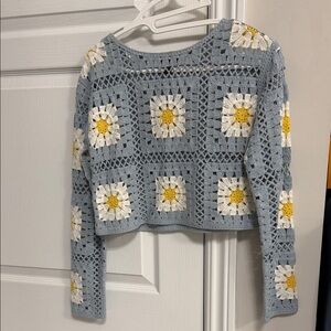 Crochet Floral Patterned Women's Top